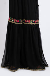 1 Piece Gharara in Black Chiffon (FZ0867)